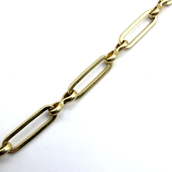 MADEWELL Paperclip Chain Necklace Matte Gold Tone Lobster Clasp Adjustable 15" - Picture 3 of 4